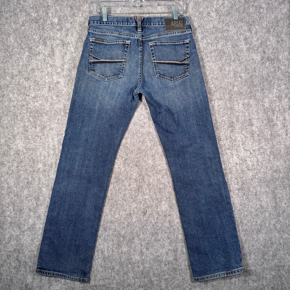 Ariat M7 Slim Fit Straight Leg Jeans Mens 32x32 Measured 30x30 Blue Western - Picture 9 of 12
